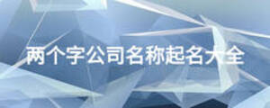 兩個(gè)字公司名稱(chēng)起名大全