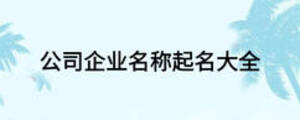 公司企業(yè)名稱(chēng)起名大全