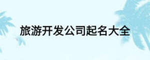 旅游開發(fā)公司起名大全