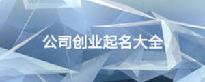 公司創(chuàng)業(yè)起名大全