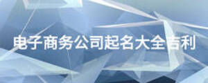 電子商務(wù)公司起名大全吉利