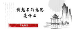 詩(shī)起名的意思是什么