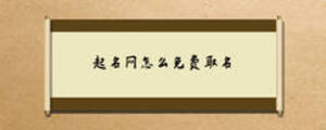 起名網(wǎng)怎么免費取名