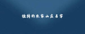 獨(dú)特的農(nóng)家山莊名字