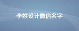 李姓設(shè)計(jì)微信名字