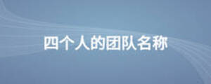 四個(gè)人的團(tuán)隊(duì)名稱