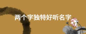 兩個(gè)字獨(dú)特好聽名字