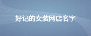 好記的女裝網(wǎng)店名字