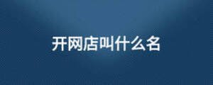開(kāi)網(wǎng)店叫什么名