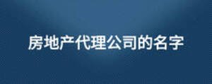 房地產(chǎn)代理公司的名字