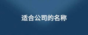 適合公司的名稱(chēng)