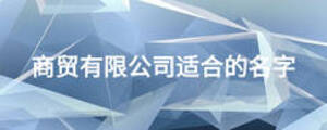商貿(mào)有限公司適合的名字