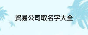 貿易公司取名字大全