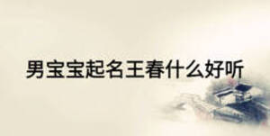 男寶寶起名王春什么好聽(tīng)