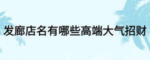 發(fā)廊店名有哪些高端大氣招財(cái)