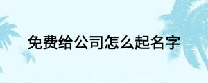 免費給公司怎么起名字