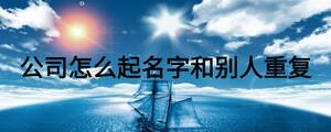 公司怎么起名字和別人重復(fù)