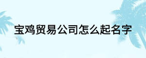 寶雞貿(mào)易公司怎么起名字
