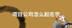 項(xiàng)目公司怎么起名字