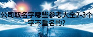 公司取名字哪些參考大全2-3個(gè)字不重名的?