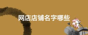 網(wǎng)店店鋪名字哪些