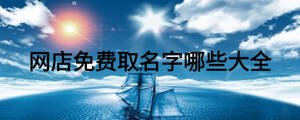 網(wǎng)店免費(fèi)取名字哪些大全