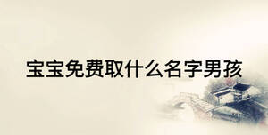 寶寶免費(fèi)取什么名字男孩