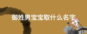 御姓男寶寶取什么名字