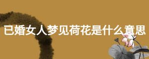 已婚女人夢(mèng)見荷花是什么意思