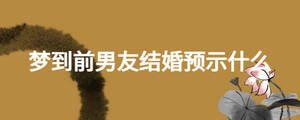 夢到前男友結(jié)婚預(yù)示什么