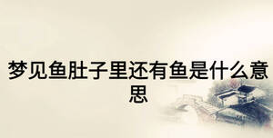 夢(mèng)見(jiàn)魚(yú)肚子里還有魚(yú)是什么意思