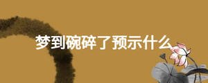 夢(mèng)到碗碎了預(yù)示什么