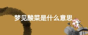 夢(mèng)見酸菜是什么意思