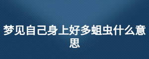 夢(mèng)見(jiàn)自己身上好多蛆蟲(chóng)什么意思
