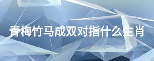 青梅竹馬成雙對(duì)指什么生肖