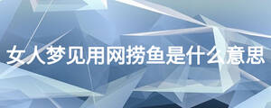 女人夢見用網撈魚是什么意思