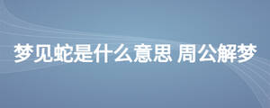 夢見蛇是什么意思 周公解夢