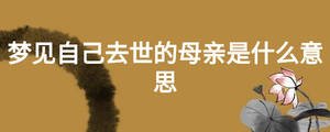 夢(mèng)見(jiàn)自己去世的母親是什么意思