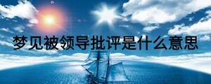 夢(mèng)見(jiàn)被領(lǐng)導(dǎo)批評(píng)是什么意思