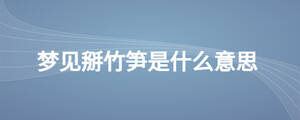 夢(mèng)見掰竹筍是什么意思