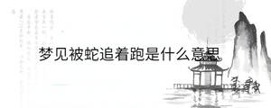 夢(mèng)見被蛇追著跑是什么意思