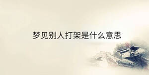 夢(mèng)見別人打架是什么意思