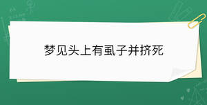 夢見頭上有虱子并擠死