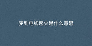夢(mèng)到電線起火是什么意思