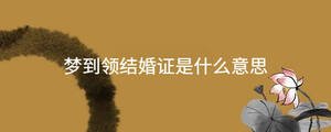 夢(mèng)到領(lǐng)結(jié)婚證是什么意思