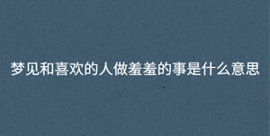 夢見和喜歡的人做羞羞的事是什么意思