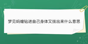 夢見螞蝗鉆進自己身體又拔出來什么意思