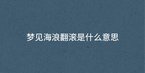 夢(mèng)見(jiàn)海浪翻滾是什么意思