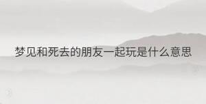 夢(mèng)見(jiàn)和死去的朋友一起玩是什么意思