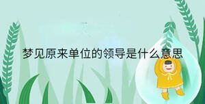 夢見原來單位的領(lǐng)導(dǎo)是什么意思